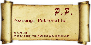 Pozsonyi Petronella névjegykártya